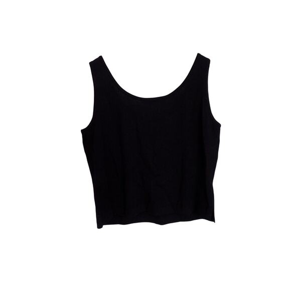 St John Basics black sleeveless tank top size Large NWT wool blend knit top - Picture 1 of 7